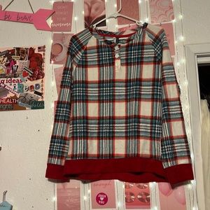 warm plaid pajama top